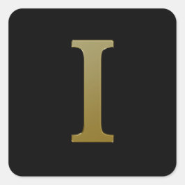 レターI金ゴールドスクエアシール スクエアシール