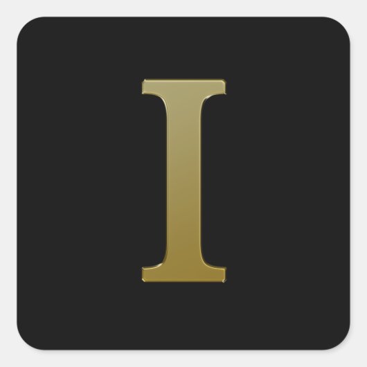 レターI金ゴールドスクエアシール スクエアシール (正面)