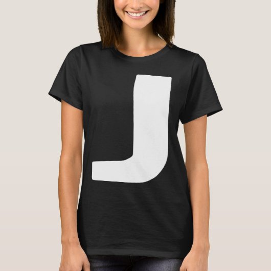 レターJの大はっきりした白 Tシャツ (正面)