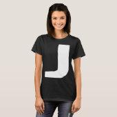 レターJの大はっきりした白 Tシャツ (正面フル)