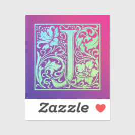 レターJカラフルヴィンテージ最初の文字のグラデーション シール