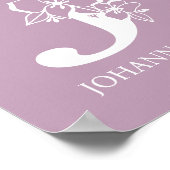 レターJフローラモノグラム名子供部屋 モダン ポスター (角)