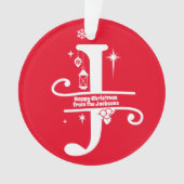 レターJモノグラムイニシャル名挨拶 オーナメント (正面)