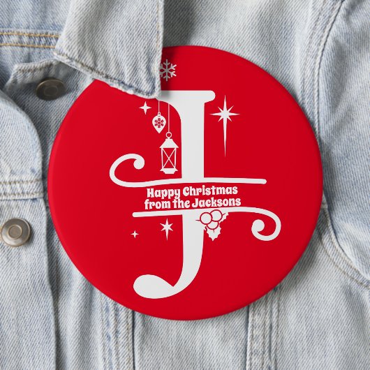 レターJモノグラムイニシャル名挨拶 缶バッジ (インサイチュ)
