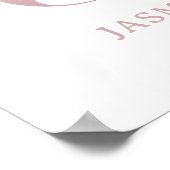 レターJモノグラムウォーターカラーバラ花模様子供部屋 ポスター (角)