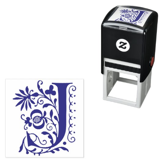レターJモノグラムエレガントイニシャル セルフインキングスタンプ (インサイチュ)