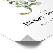 レターJ新生児モノグラム誕生プリントグリーナリー ポスター (角)