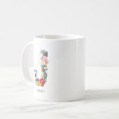 レターJ | お洒落フローラレターMonogram I Mag コーヒーマグカップ (正面左)