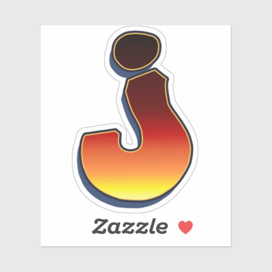 レターJ – フレイムステッカー シール (シート)