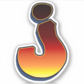 レターJ – フレイムステッカー シール (正面)