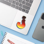 レターJ – フレイムステッカー シール (ノートパソコンとiPhone)