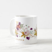 レターJ -金ゴールドフローラ名姉妹同僚の友人 コーヒーマグカップ (正面左)