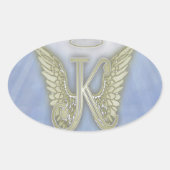 レターKエンジェルモノグラム 楕円形シール (正面)