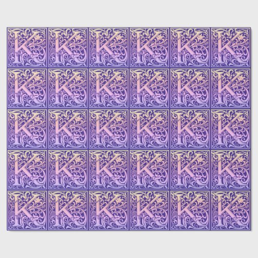 レターKカラフルヴィンテージ最初の文字のグラデーション ラッピングペーパー (シーム)