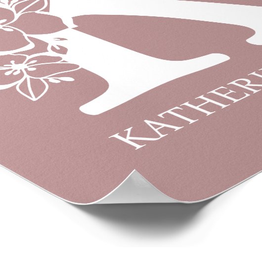 レターKフローラモノグラム名子供部屋 モダン ポスター (角)