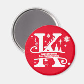 レターKモノグラムイニシャル名挨拶 マグネット (正面/裏面)