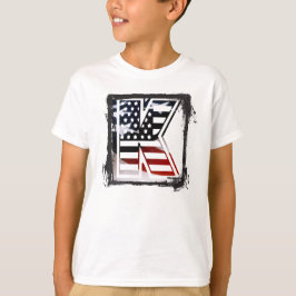 レターKモノグラムイニシャルUSA Tシャツ