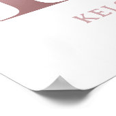 レターKモノグラムウォーターカラーバラ花模様子供部屋 ポスター (角)