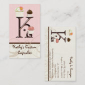 レターKモノグラムデザートベーカリー名刺 名刺 (正面/裏面)