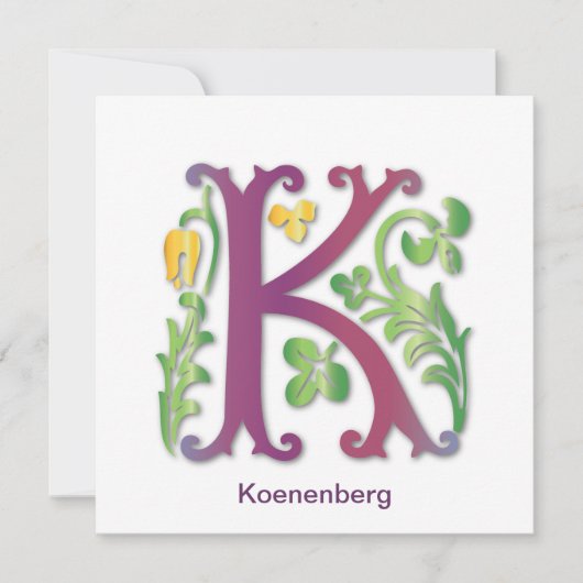 レターKモノグラム(紋章の)フラ・ダ・リ 招待状 (正面)