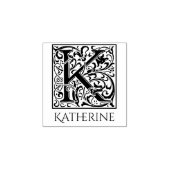 レターKヴィンテージ最初の文字パーソナライズされた ラバースタンプ (インプリント)