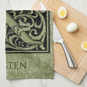 レターK最初の文字モノグラムパーソナライズされた キッチンタオル (四つ折り)