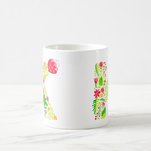 レターK花コーヒーマグ コーヒーマグカップ (中央)