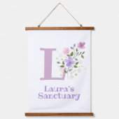 レターLと名(フローラデザイン) 吊り下げ型タペストリー (正面)