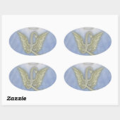 レターLエンジェルモノグラム 楕円形シール (シート)