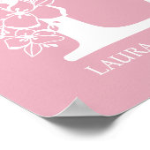 レターLフローラモノグラム名子供部屋 モダン ポスター (角)