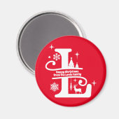 レターLモノグラムイニシャル名挨拶 マグネット (正面/裏面)