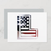 レターLモノグラムイニシャルUSA ポストカード (正面/裏面)