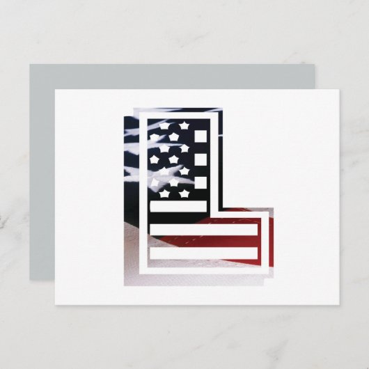 レターLモノグラムイニシャルUSA ポストカード (正面/裏面)