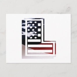 レターLモノグラムイニシャルUSA ポストカード