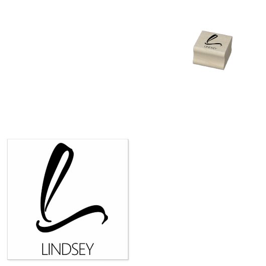 レターLモノグラムパーソナライズされたゴム印 ラバースタンプ (押印)