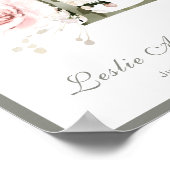 レターLモノグラムピンク白フローラ子供部屋ポスター ポスター (角)