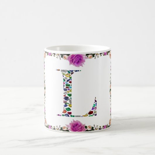 レターLモノグラム コーヒーマグカップ (中央)