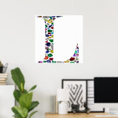 レターLモノグラム ポスター (ホームオフィス)