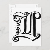 レターLモノグラム ポストカード (正面/裏面)