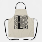 レターLヴィンテージケルト結び目模様モノグラム エプロン (正面)