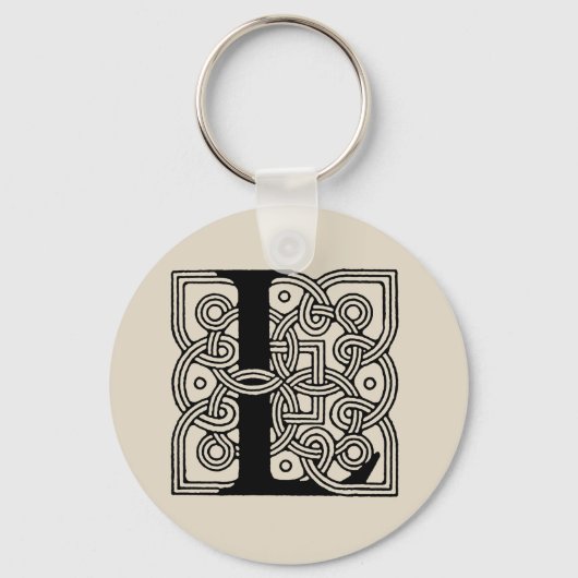 レターLヴィンテージケルト結び目模様モノグラム キーホルダー (正面)