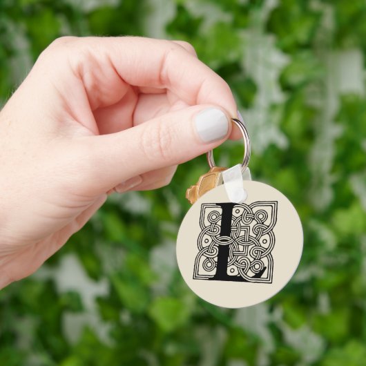 レターLヴィンテージケルト結び目模様モノグラム キーホルダー (手)