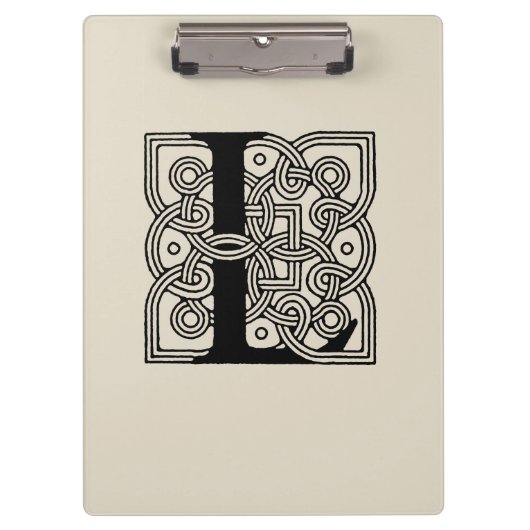 レターLヴィンテージケルト結び目模様モノグラム クリップボード (正面)