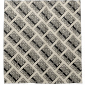 レターLヴィンテージケルト結び目模様モノグラム シャワーカーテン (正面)