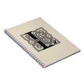 レターLヴィンテージケルト結び目模様モノグラム ノートブック (右側)