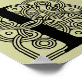 レターLヴィンテージケルト結び目模様モノグラム ポスター (角)