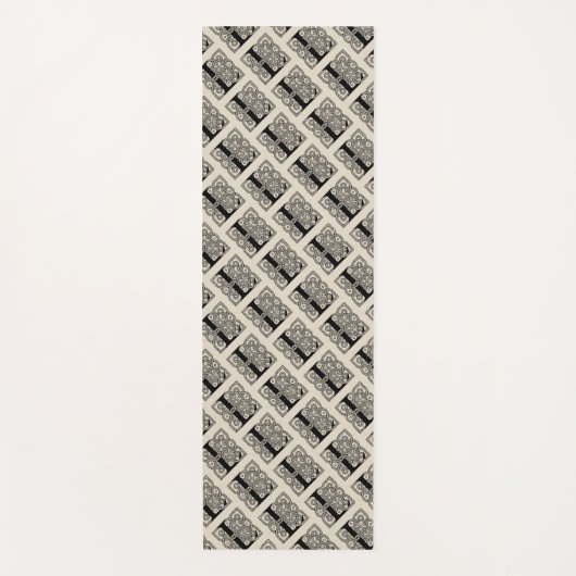 レターLヴィンテージケルト結び目模様モノグラム ヨガマット (正面)