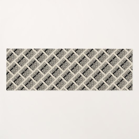 レターLヴィンテージケルト結び目模様モノグラム ヨガマット (正面(横))