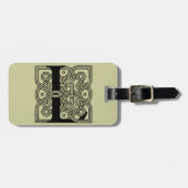レターLヴィンテージケルト結び目模様モノグラム ラゲッジタグ (正面横)