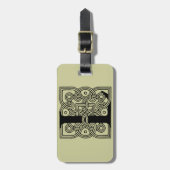 レターLヴィンテージケルト結び目模様モノグラム ラゲッジタグ (正面縦)